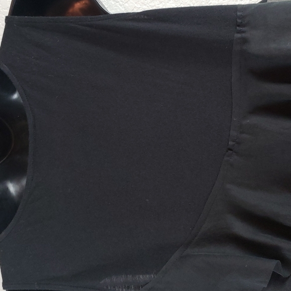 Loft | Women's Tier Ruffle V-Neck Pull-On Black Dress Sz S - Picture 7 of 9